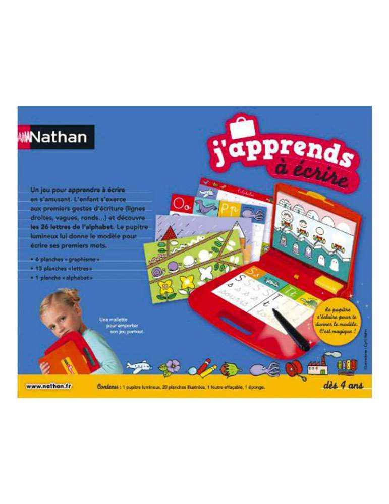 dos boite J'apprends à Écrire - Jeu éducatif - Nathan