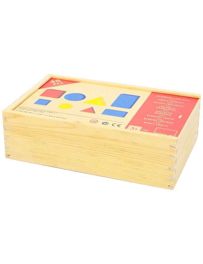 Coté boite Blocs Logique 1 - jeu éducatif Montessori - Goula