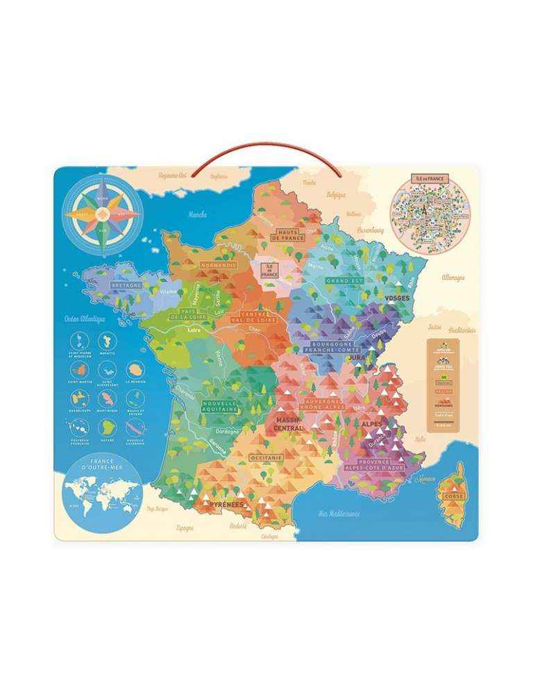 Carte De France éducative Vilac Jouet En Bois Magnétique